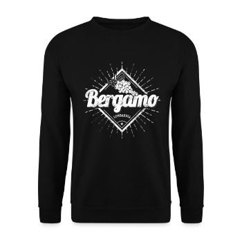 Bergamo Lombardei in Italien Retro Weintrauben - Unisex Pullover - Schwarz - Vorne - Alina (178cm) & Michal (187cm)