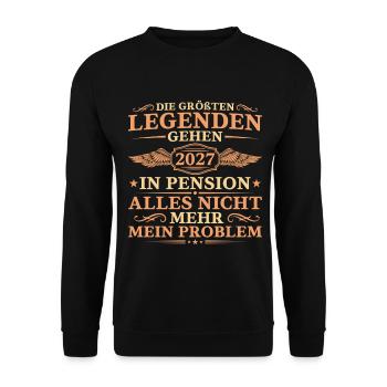 Pensionär Größte Legenden gehen 2027 in Pension - Unisex Pullover - Schwarz - Vorne - Alina (178cm) & Michal (187cm)