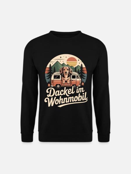 Dackel im Wohnmobil - Unisex Pullover - Schwarz