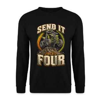 ATV Quad Conduisant Quad Quad Riders Marathon Envoient le Quad On Four - Sweat-shirt Unisexe - noir - Devant - Alina (178cm) & Michal (187cm)