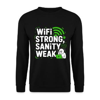 Remote Developer WiFi Strong Software Engineering - Unisex Pullover - Schwarz - Vorne - Alina (178cm) & Michal (187cm)