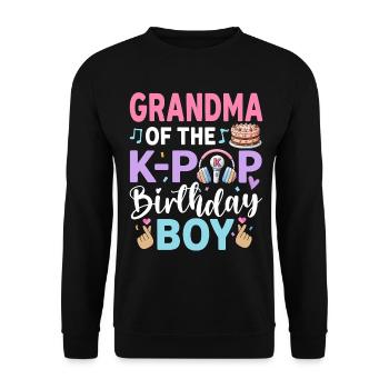 Grandma of The K-Pop Birthday Boy - Unisex Sweatshirt - black - Front - Alina (178cm) & Michal (187cm)