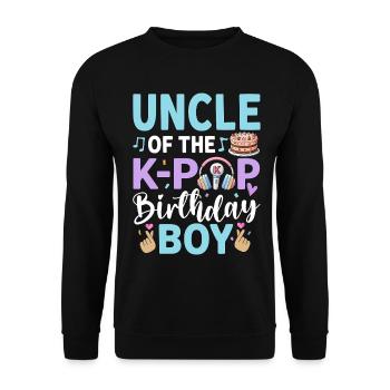 Uncle of The K-Pop Birthday Boy - Unisex Sweatshirt - black - Front - Alina (178cm) & Michal (187cm)