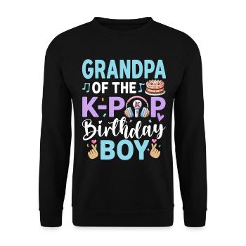 Grandpa of The K-Pop Birthday Boy - Unisex Sweatshirt - black - Front - Alina (178cm) & Michal (187cm)