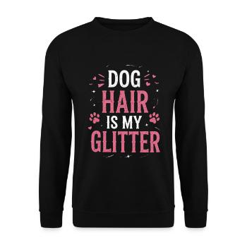 Les poils de chien sont ma maman drôle de chien pailleté - Sweat-shirt Unisexe - noir - Devant - Alina (178cm) & Michal (187cm)