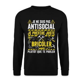 bricolage Cadeau humour Personnalisé - Sweat-shirt Unisexe - noir - Devant - Alina (178cm) & Michal (187cm)
