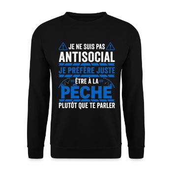 Pêche Cadeau Humour Personnalisé - Sweat-shirt Unisexe - noir - Devant - Alina (178cm) & Michal (187cm)