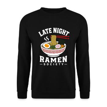 Late Night Ramen Society Anime Japan Motif - Unisex Sweatshirt - black - Front - Alina (178cm) & Michal (187cm)