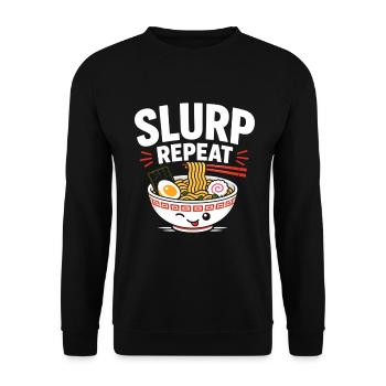 Kawaii Ramen Lover Japan Anime Motif - Unisex Sweatshirt - black - Front - Alina (178cm) & Michal (187cm)