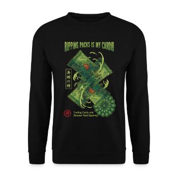 Ripping Packs Is My Cardio Trading Card Booster - Unisex Sweatshirt - black - Front - Alina (178cm) & Michal (187cm)