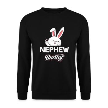 Frohe Ostern Süßer Osterhase Eiersuche Ostereier - Unisex Pullover - Schwarz - Vorne - Alina (178cm) & Michal (187cm)