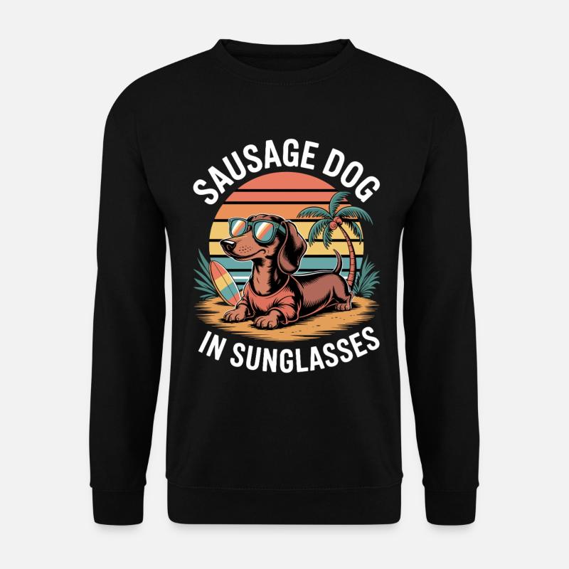 Beach Dachshund - Unisex Sweatshirt - black