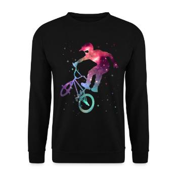 BMX Bike Space Boys Bike BMX Kids - Unisex Sweatshirt - black - Front - Alina (178cm) & Michal (187cm)