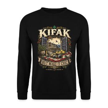 Libanon Libanese Kifak But Make It Chic - Unisex Pullover - Schwarz - Vorne - Alina (178cm) & Michal (187cm)
