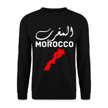 Morocco Graphic Funny Morocco Nation Flag Morocco - Sweat-shirt Unisexe - noir - Devant - Alina (178cm) & Michal (187cm)