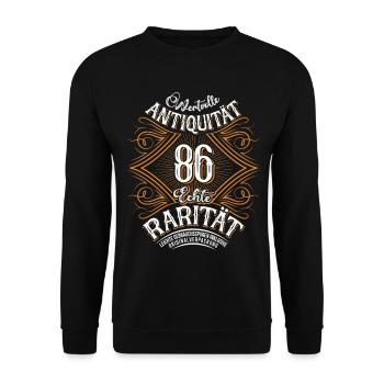 86. Geburtstag Antiquität Rarität - Unisex Pullover - Schwarz - Vorne - Alina (178cm) & Michal (187cm)