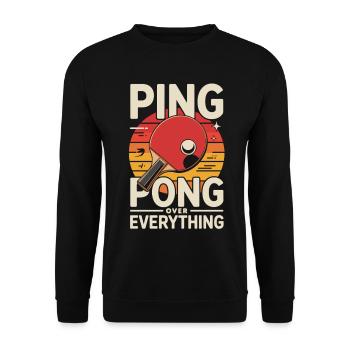 Ping Pong T-Shirt – Retro Table Tennis Motif - Unisex Sweatshirt - black - Front - Alina (178cm) & Michal (187cm)