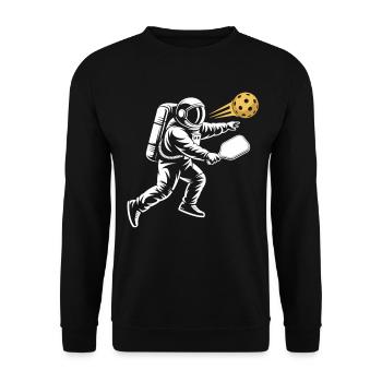 Pickleball Astronaut T-Shirt - Unisex Sweatshirt - black - Front - Alina (178cm) & Michal (187cm)