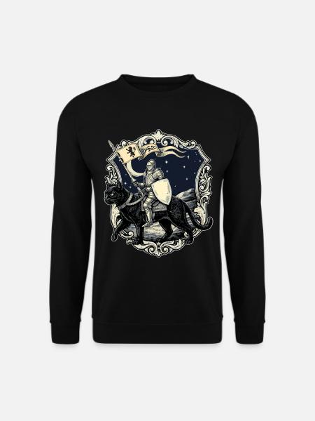 Ren Faire Medieval Knight Cat Renaissance - Unisex Sweatshirt - black