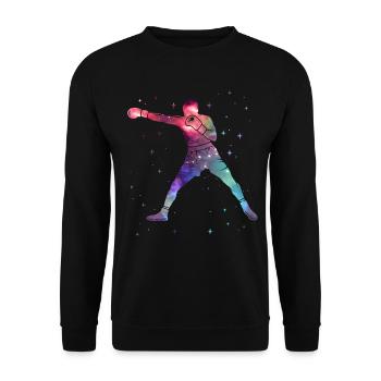 Boxer Boxen Weltraum Kinder Männer Jungen - Unisex Pullover - Schwarz - Vorne - Alina (178cm) & Michal (187cm)