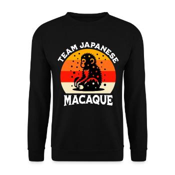 Team Japanese macaque - Unisex Sweatshirt - black - Front - Alina (178cm) & Michal (187cm)