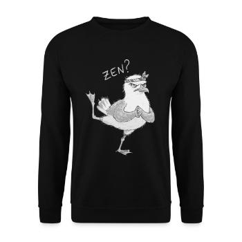 Yoga Seagull Zen Meditation - Unisex Sweatshirt - black - Front - Alina (178cm) & Michal (187cm)