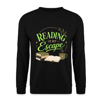 Book Fan Literature Lover Reading Motif - Unisex Sweatshirt - black - Front - Alina (178cm) & Michal (187cm)