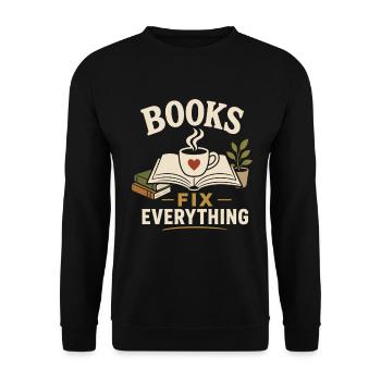Reading is my favorite thing to do Design - Unisex Sweatshirt - black - Front - Alina (178cm) & Michal (187cm)