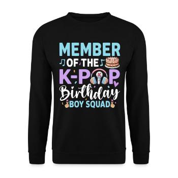 Member Of The K-Pop Birthday Boy Crew - Unisex Sweatshirt - black - Front - Alina (178cm) & Michal (187cm)