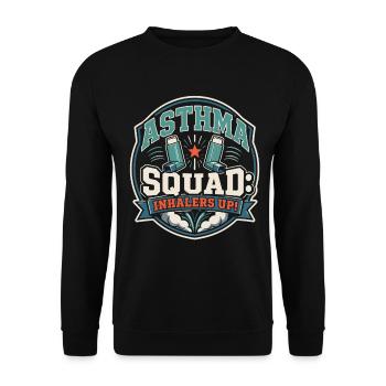Inhalateurs de l’escouade de l’asthme jusqu’aux asthmatiques - Sweat-shirt Unisexe - noir - Devant - Alina (178cm) & Michal (187cm)
