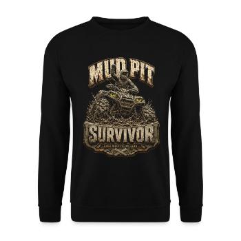 ATV Quad Driving Quad Driver Mud Pit Survivor - Unisex Sweatshirt - black - Front - Alina (178cm) & Michal (187cm)