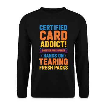 Ouverture de booster de cartes certifiée Addict Trading - Sweat-shirt Unisexe - noir - Devant - Alina (178cm) & Michal (187cm)