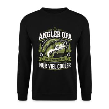 Angler Opa Viel Cooler - Unisex Pullover - Schwarz - Vorne - Alina (178cm) & Michal (187cm)