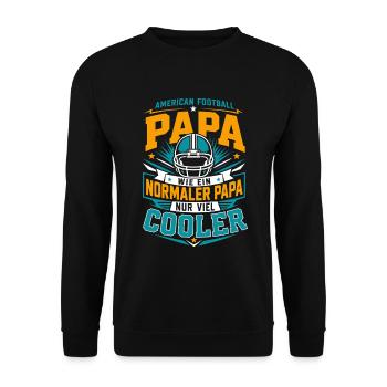 Papa wie ein normaler Papa, nur viel cooler - Unisex Pullover - Schwarz - Vorne - Alina (178cm) & Michal (187cm)