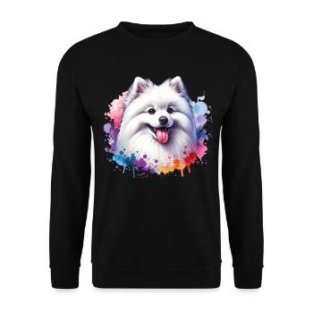 Spitz Zwergspitz Motiv - Unisex Pullover - Schwarz - Vorne - Alina (178cm) & Michal (187cm)