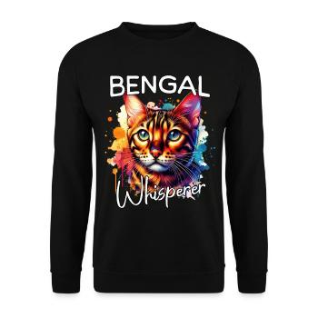Bengalkatze Flüsterer - Unisex Pullover - Schwarz - Vorne - Alina (178cm) & Michal (187cm)