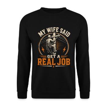 Ingénieur électricien Père Conception - Sweat-shirt Unisexe - noir - Devant - Alina (178cm) & Michal (187cm)