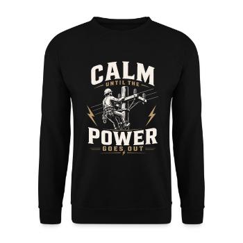 Électricien travaille Motif câble électrique - Sweat-shirt Unisexe - noir - Devant - Alina (178cm) & Michal (187cm)
