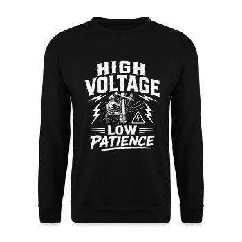 Motif de travail sur les lignes électriques du père du lineman - Sweat-shirt Unisexe - noir - Devant - Alina (178cm) & Michal (187cm)