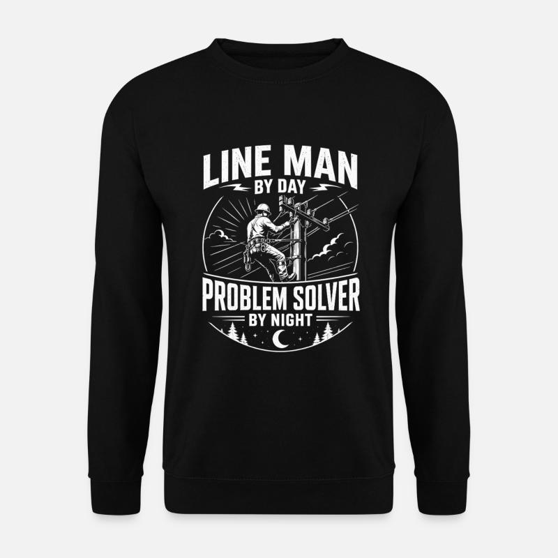 Strom Leitung Kabel Techniker Motiv - Unisex Pullover - Schwarz