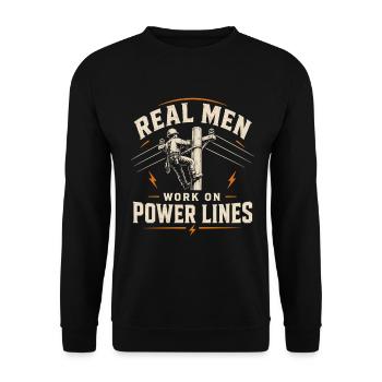Electrician Engineer Technology Cable Design - Unisex Sweatshirt - black - Front - Alina (178cm) & Michal (187cm)