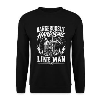 Lineman Electrician Electricity Technology Motif - Unisex Sweatshirt - black - Front - Alina (178cm) & Michal (187cm)