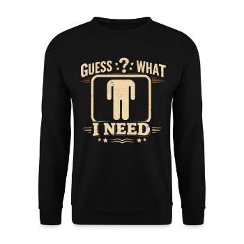 Rate mal, was ich brauche? Stil, Vintage-Grunge, Distressed - Unisex Pullover - Schwarz - Vorne - Alina (178cm) & Michal (187cm)