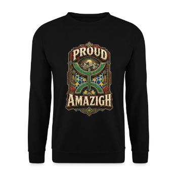 Marokkaner Marokko Proud Amazigh - Unisex Pullover - Schwarz - Vorne - Alina (178cm) & Michal (187cm)