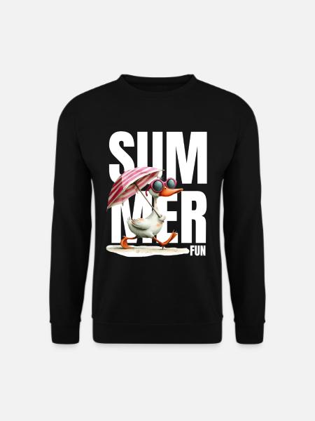 Summer duck with parasol & glasses - Unisex Sweatshirt - black