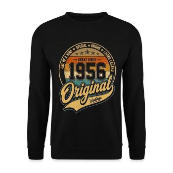 1956 Vintage Original 70th Birthday - Unisex Sweatshirt - black - Front - Alina (178cm) & Michal (187cm)