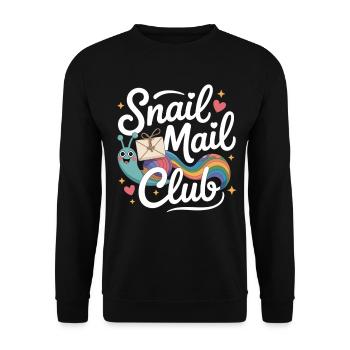 Snail Mail Club T-Shirt - Post Briefe gute Laune - Unisex Pullover - Schwarz - Vorne - Alina (178cm) & Michal (187cm)