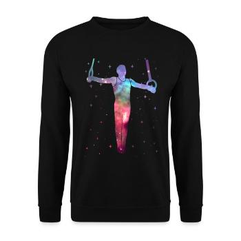 Gymnasts, Ring Gymnastics, Gymnastics, Space Gymnastics - Unisex Sweatshirt - black - Front - Alina (178cm) & Michal (187cm)
