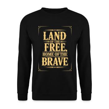 Terre de la Liberté, Demeure des Braves - Sweat-shirt Unisexe - noir - Devant - Alina (178cm) & Michal (187cm)