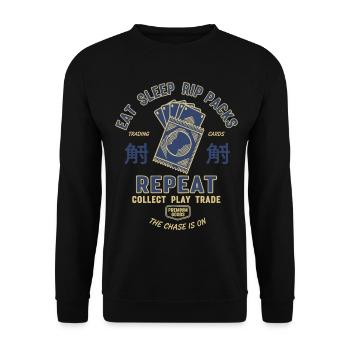 Eat Sleep Rip Packs Trading Cards Repeat - Unisex Sweatshirt - black - Front - Alina (178cm) & Michal (187cm)